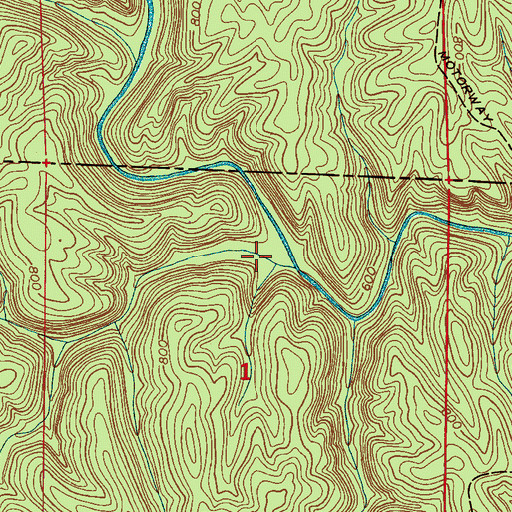 Topographic Map of Little Ugly Canyon, AL