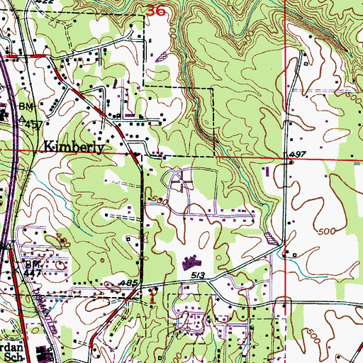 Topographic Map of Country Haven, AL