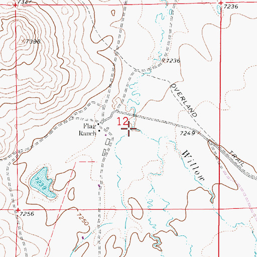 Topographic Map of Lone Tree Creek, WY