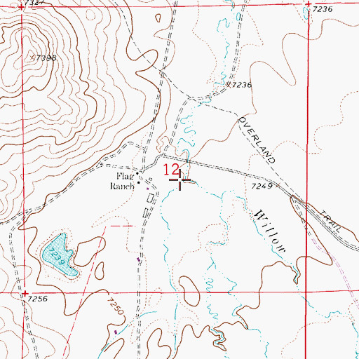 Topographic Map of Lone Tree Creek, WY