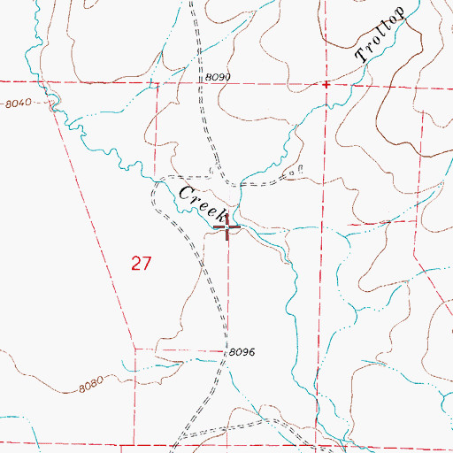 Topographic Map of Trollop Creek, CO