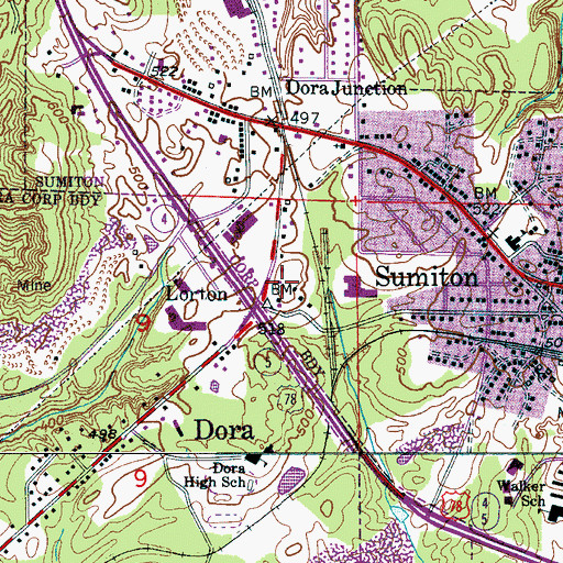 Topographic Map of Country Village Shopping Center, AL