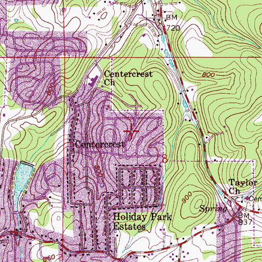 Topographic Map of Arrowhead, AL