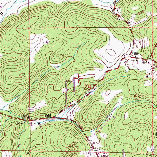 Topographic Map of Ridgewood, AL