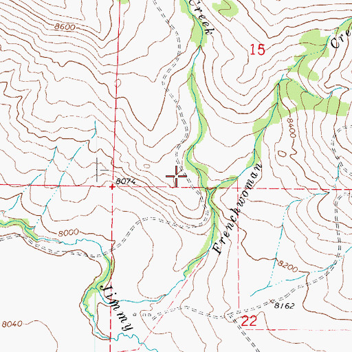 Topographic Map of Frenchwoman Creek, CO