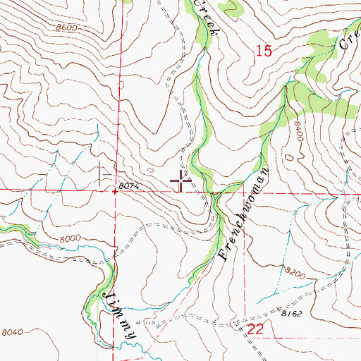 Topographic Map of Frenchwoman Creek, CO