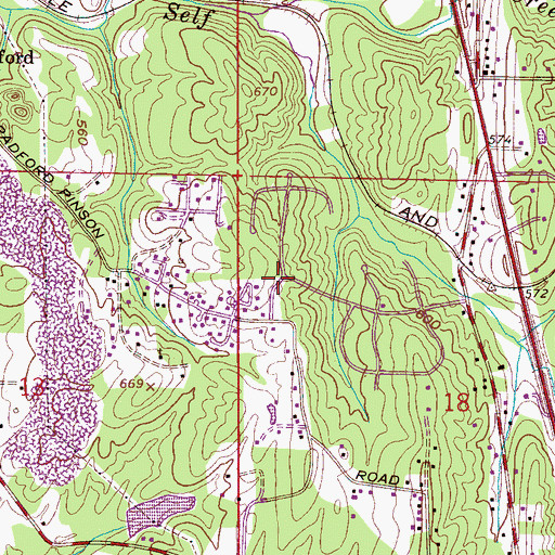 Topographic Map of White Oaks, AL