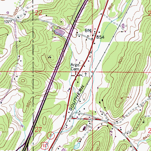 Topographic Map of Argo Town Hall, AL