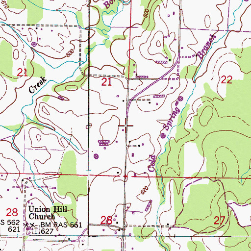 Topographic Map of Alexander School (historical), AL