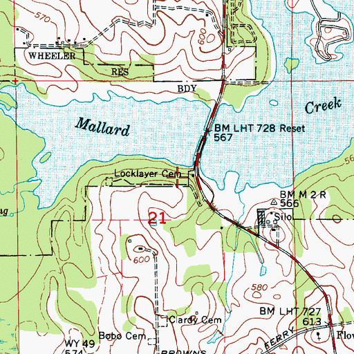 Topographic Map of Davis Cemetery, AL