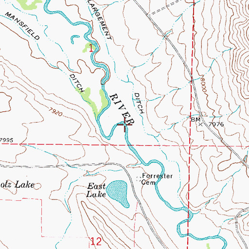 Topographic Map of Granny Creek, CO