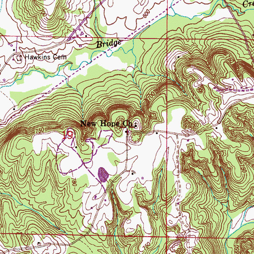 Topographic Map of New Hope School (historical), AL