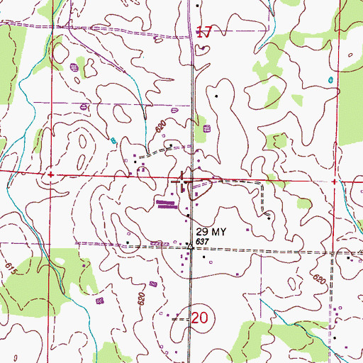 Topographic Map of Prairie School (historical), AL