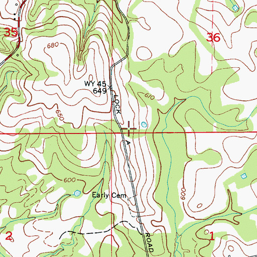 Topographic Map of Wheeler School Number 3 (historical), AL