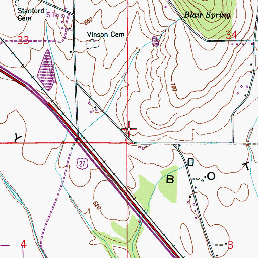 Topographic Map of Reagan School (historical), AL