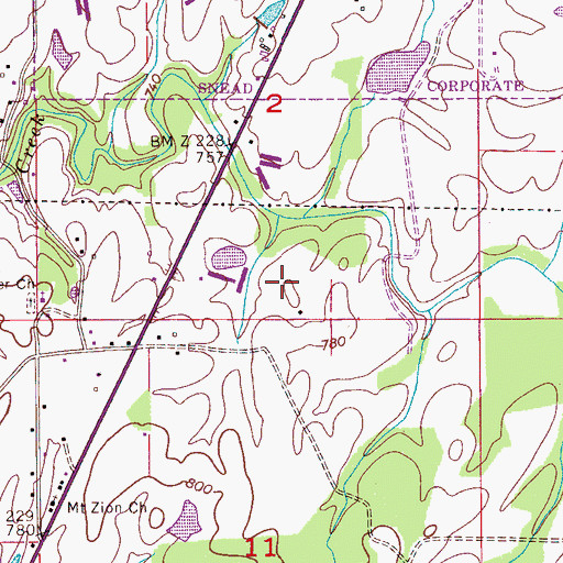 Topographic Map of Maple Hill Golf Course, AL