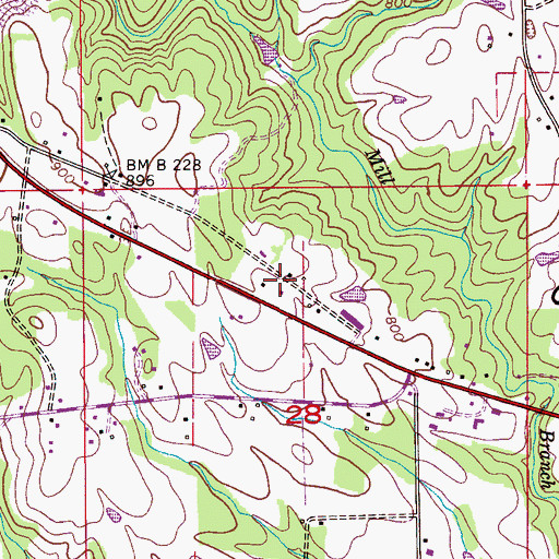 Topographic Map of Oak Hill School (historical), AL