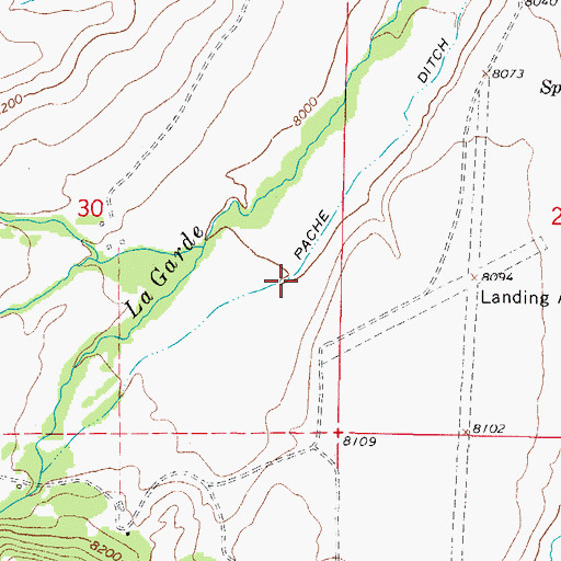 Topographic Map of Pache Ditch, CO
