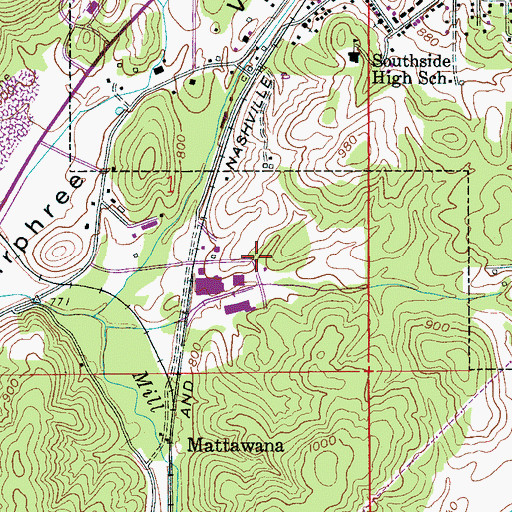 Topographic Map of Oneonta Industrial Park, AL