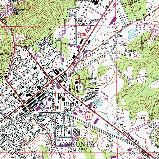 Topographic Map of Woodland Park, AL