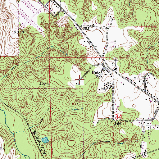 Topographic Map of Clausell Park, AL
