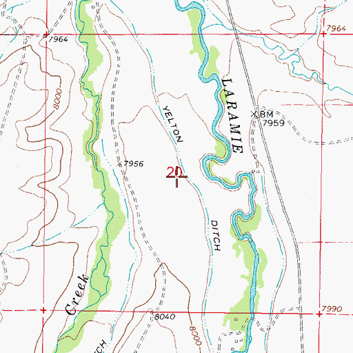 Topographic Map of Yelton Ditch, CO