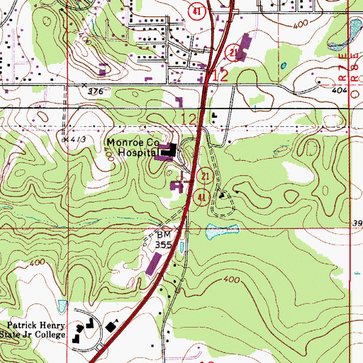 Topographic Map of Englewood Nursing Home, AL