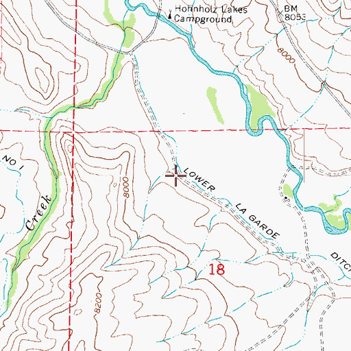 Topographic Map of Lower La Garde Ditch, CO