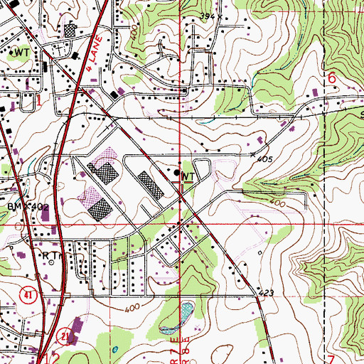 Topographic Map of Monroeville Factory Stores Shopping Center, AL