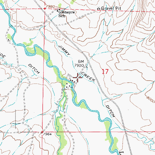 Topographic Map of Jimmy Creek Ditch, CO