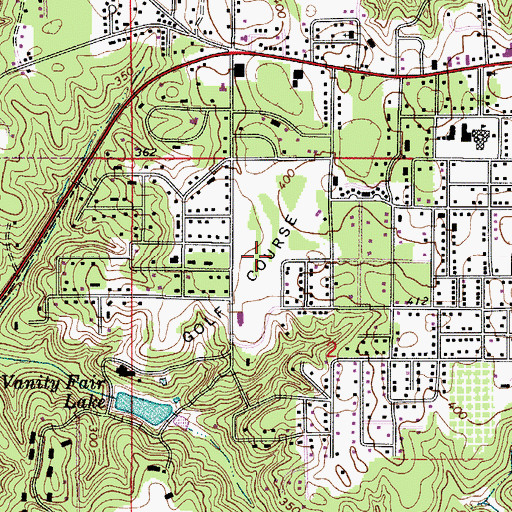 Topographic Map of Vanity Fair Golf and Tennis Club, AL
