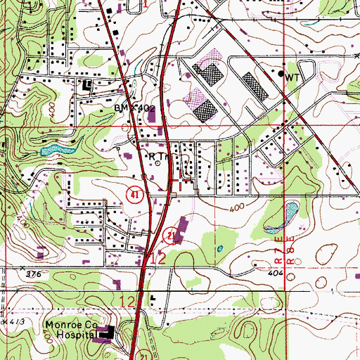 Topographic Map of Village Plaza Shopping Center, AL