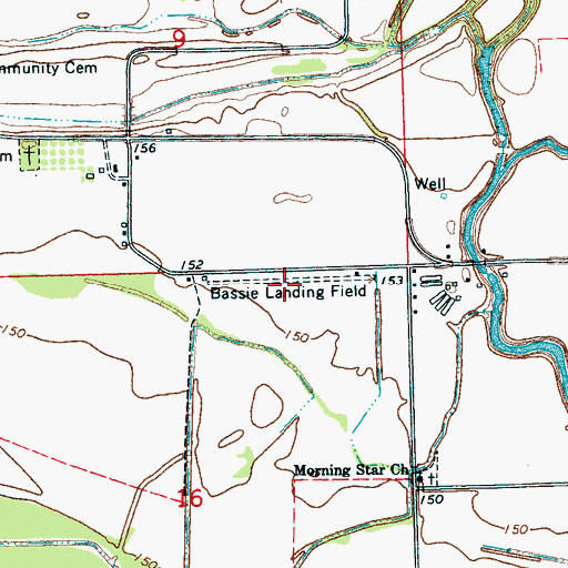 Topographic Map of Bassie Landing Field (historical), MS
