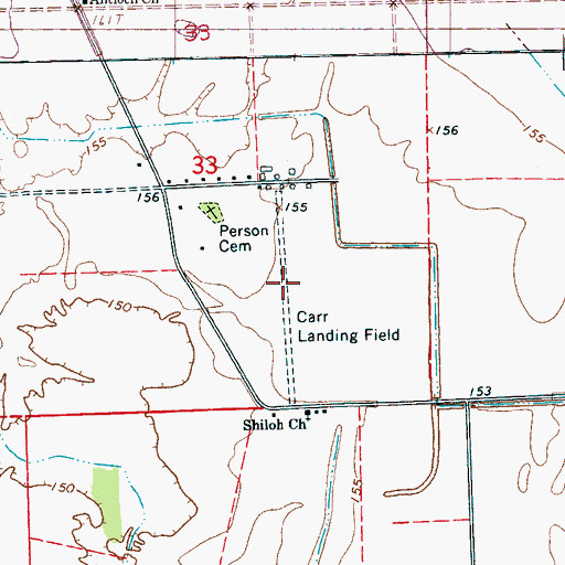 Topographic Map of Carr Landing Field (historical), MS