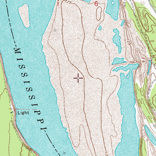 Topographic Map of Klondike Landing, MS