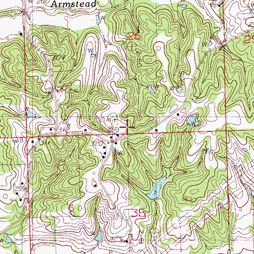 Topographic Map of Concord School (historical), MS