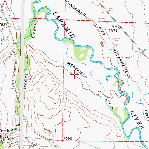 Topographic Map of Mansfield Ditch, CO