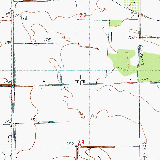 Topographic Map of Mastodon School (historical), MS
