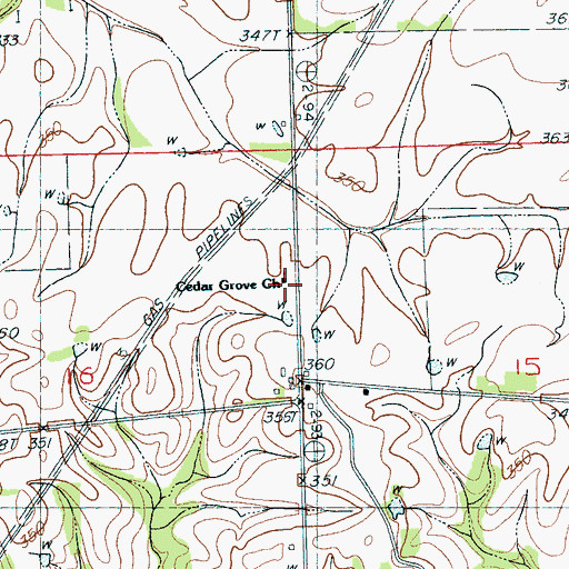 Topographic Map of Melrose School (historical), MS