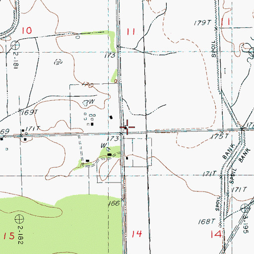 Topographic Map of Pilgrims Rest School (historical), MS