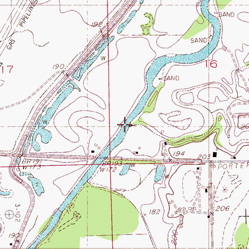 Topographic Map of Porters Bridge (historical), MS