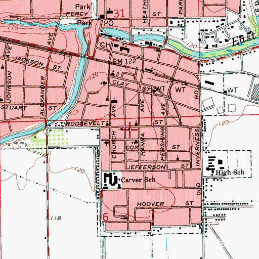 Topographic Map of Church of Christ, MS