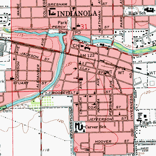 Topographic Map of Church of Christ, MS