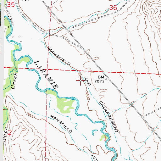 Topographic Map of Mansfield and Enlargement Ditch, CO