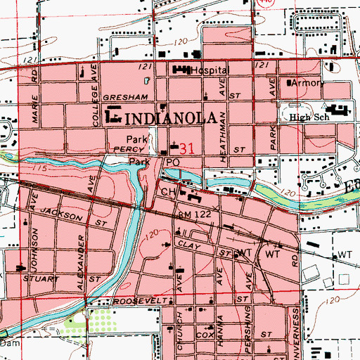 Topographic Map of Sunflower County Jail, MS
