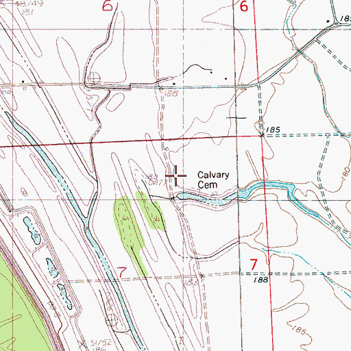 Topographic Map of Calvary School (historical), MS