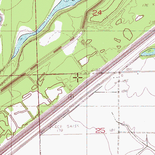 Topographic Map of Pilgrim Rest Cemetery, MS