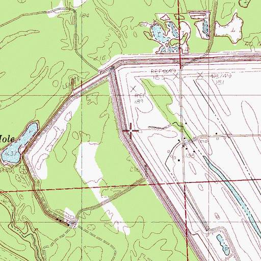 Topographic Map of Saint Matthews Cemetery, MS