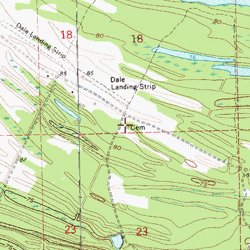 Topographic Map of Brierfield Cemetery, MS
