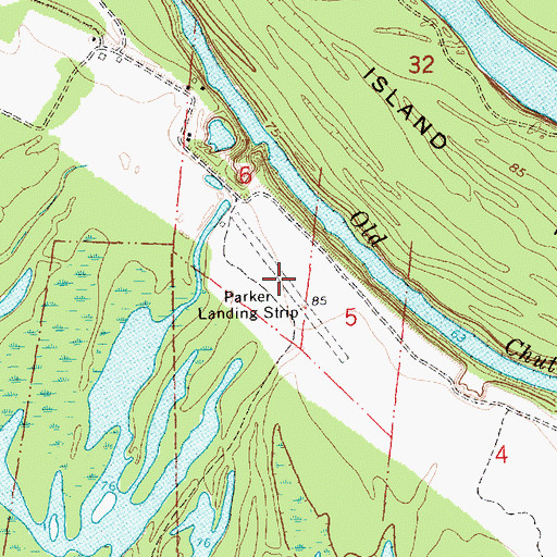 Topographic Map of Parker Landing Strip (historical), MS